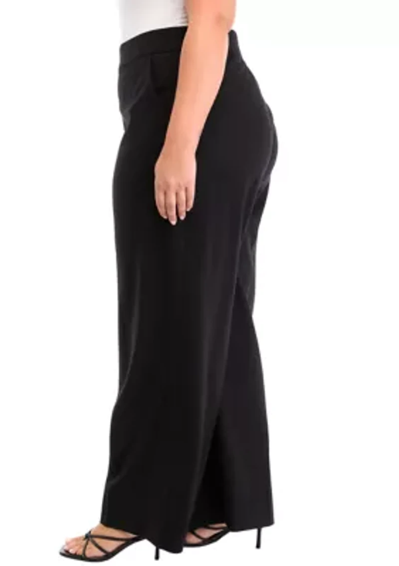 Plus Shape Effect Ponte Wide Leg Jeans