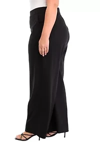 Plus Shape Effect Ponte Wide Leg Jeans
