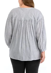 Plus Doral Henley Woven Shirt