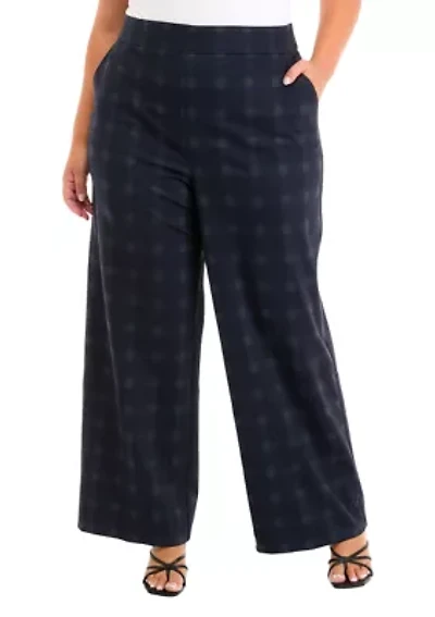 Plus Shape Effect Ponte Wide Leg Jeans