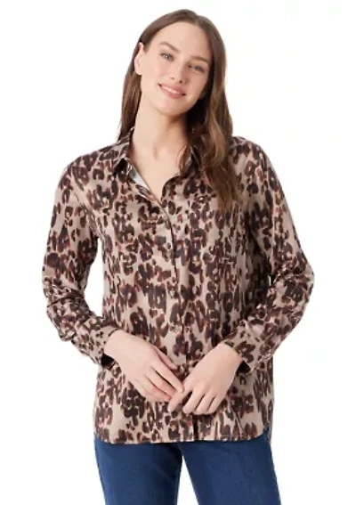 Petite Larisa Silk Effect Printed Top