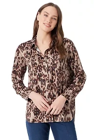 Petite Larisa Silk Effect Printed Top