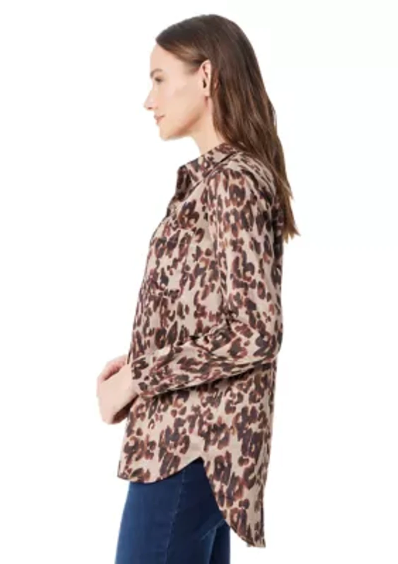 Petite Larisa Silk Effect Printed Top