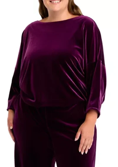 Plus Dixie Stretch Velvet Top