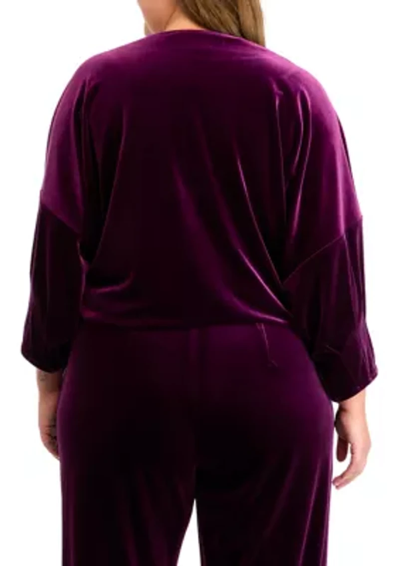 Plus Dixie Stretch Velvet Top