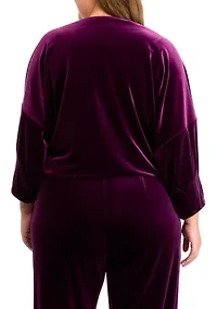 Plus Dixie Stretch Velvet Top