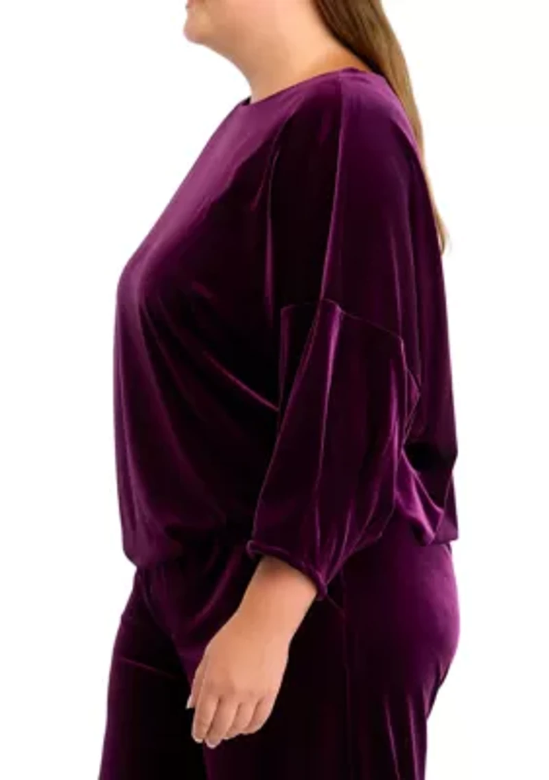Plus Dixie Stretch Velvet Top