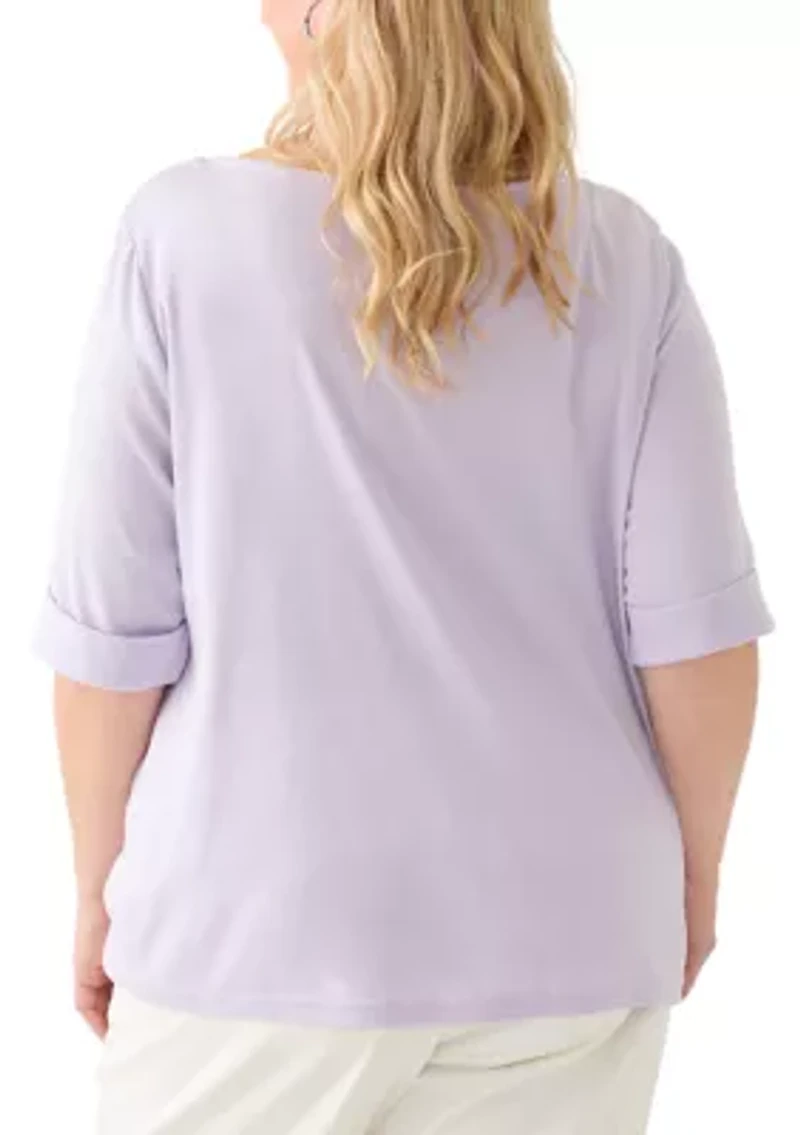 Plus Alanis Boat Neck Knit Top