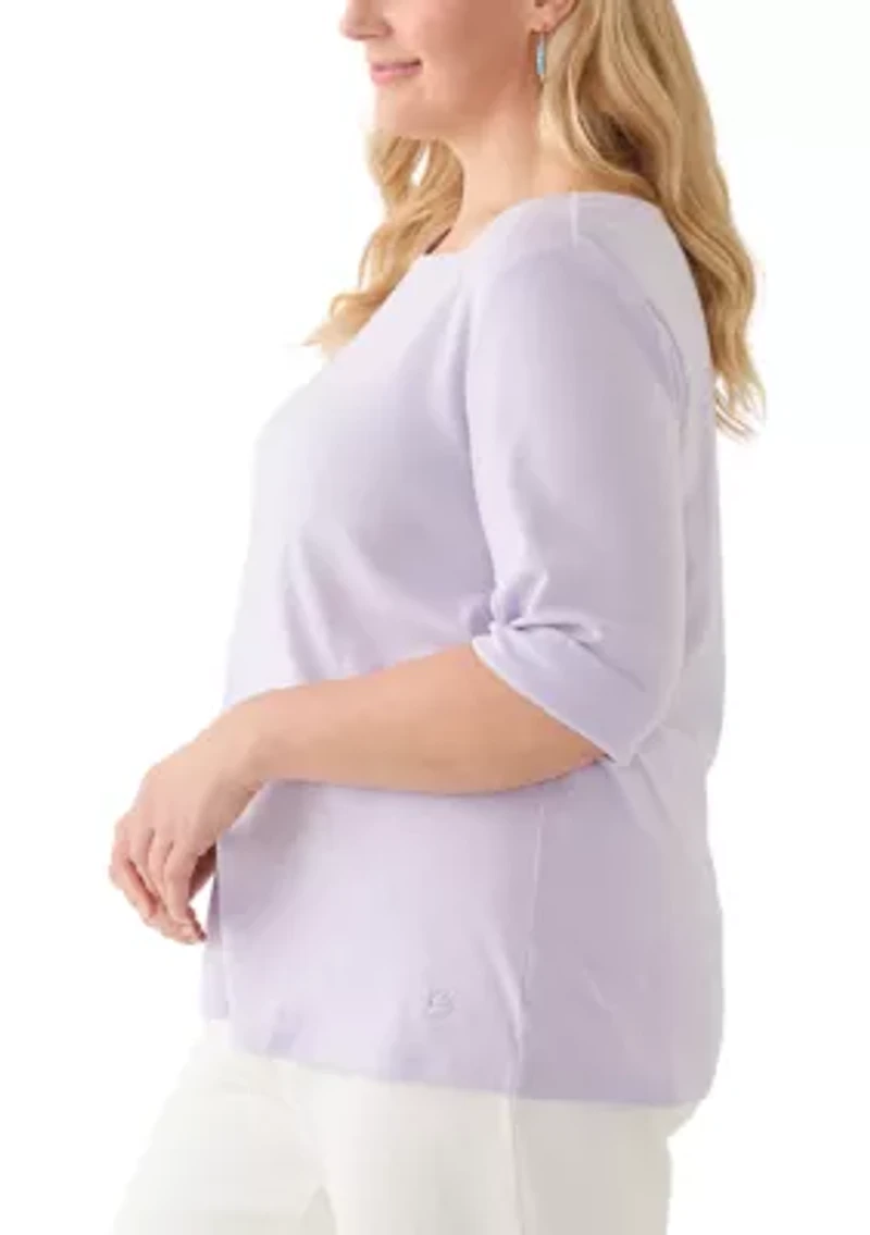 Plus Alanis Boat Neck Knit Top