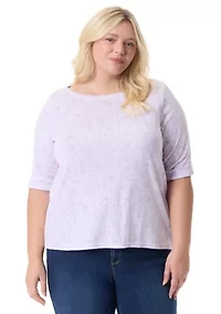 Plus Knit Printed Top