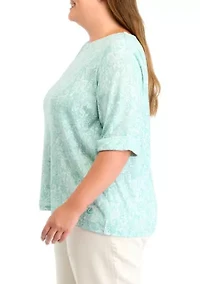 Plus Knit Printed Top