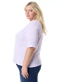 Plus Knit Printed Top