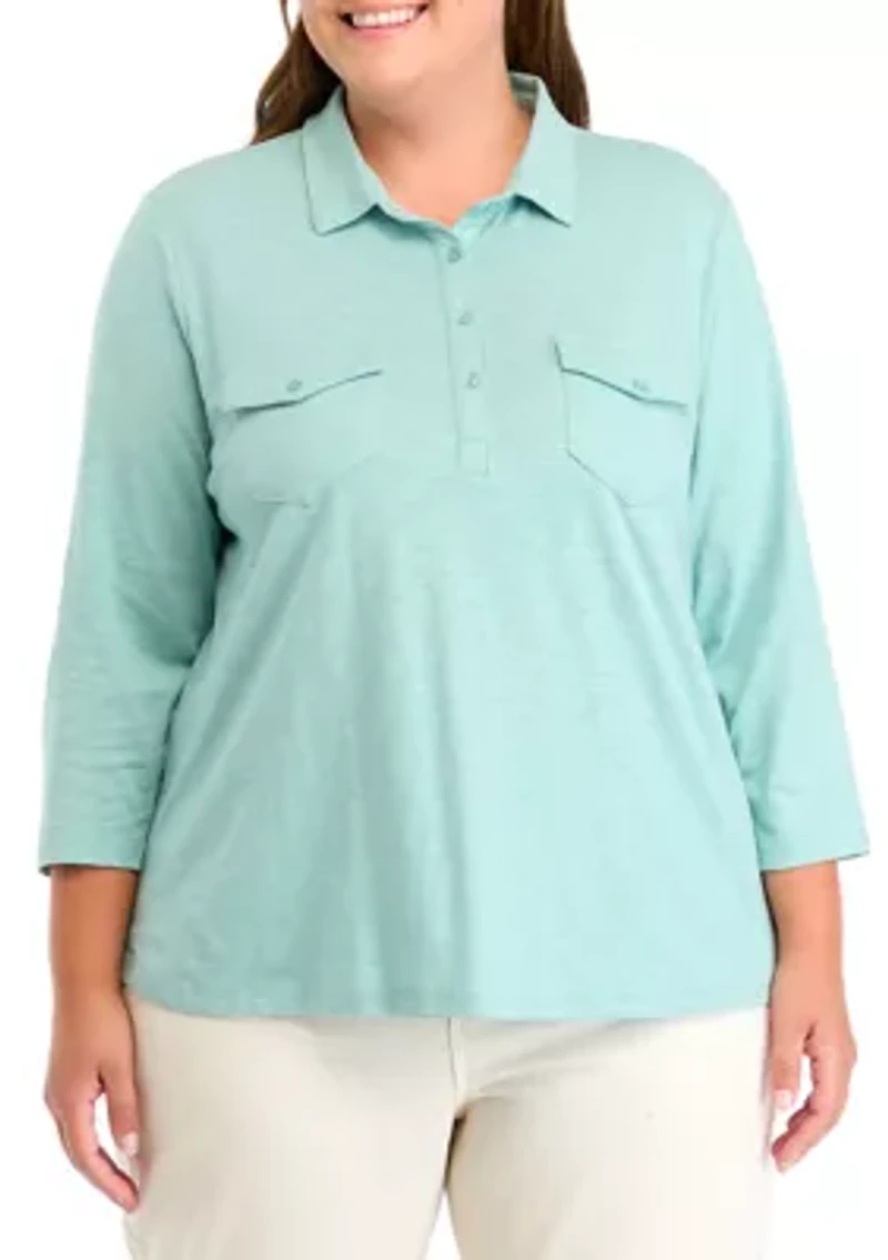 Plus Astery Henley Knit Top