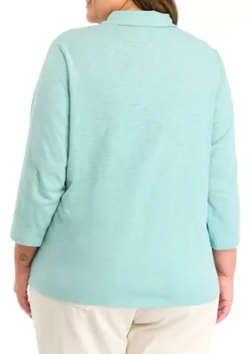 Plus Astery Henley Knit Top