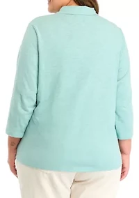 Plus Astery Henley Knit Top