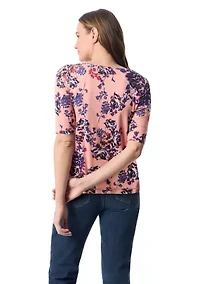 Petite Elbow Sleeve Printed Top