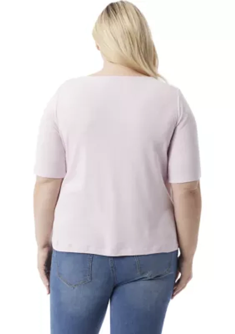 Plus Emory Split Neck Top