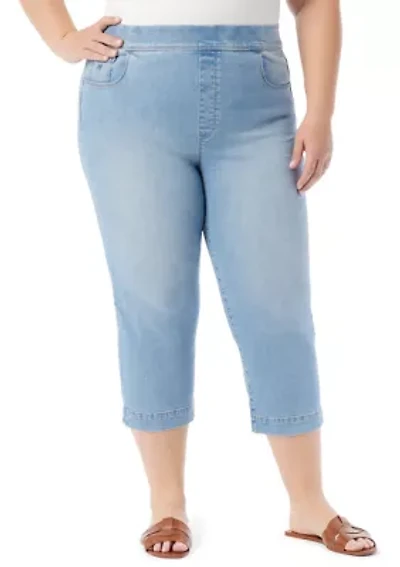 Plus Amanda Pull On Capri Pants