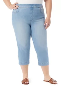 Plus Amanda Pull On Capri Pants