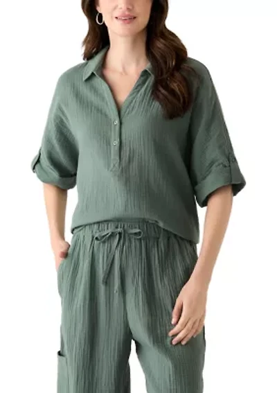 Women's Callista Crinkle Gauze Top