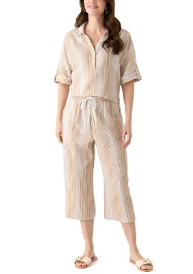 Women's Delia Crinkle Gauze Capri Pants