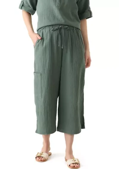 Women's Delia Crinkle Gauze Capri Pants