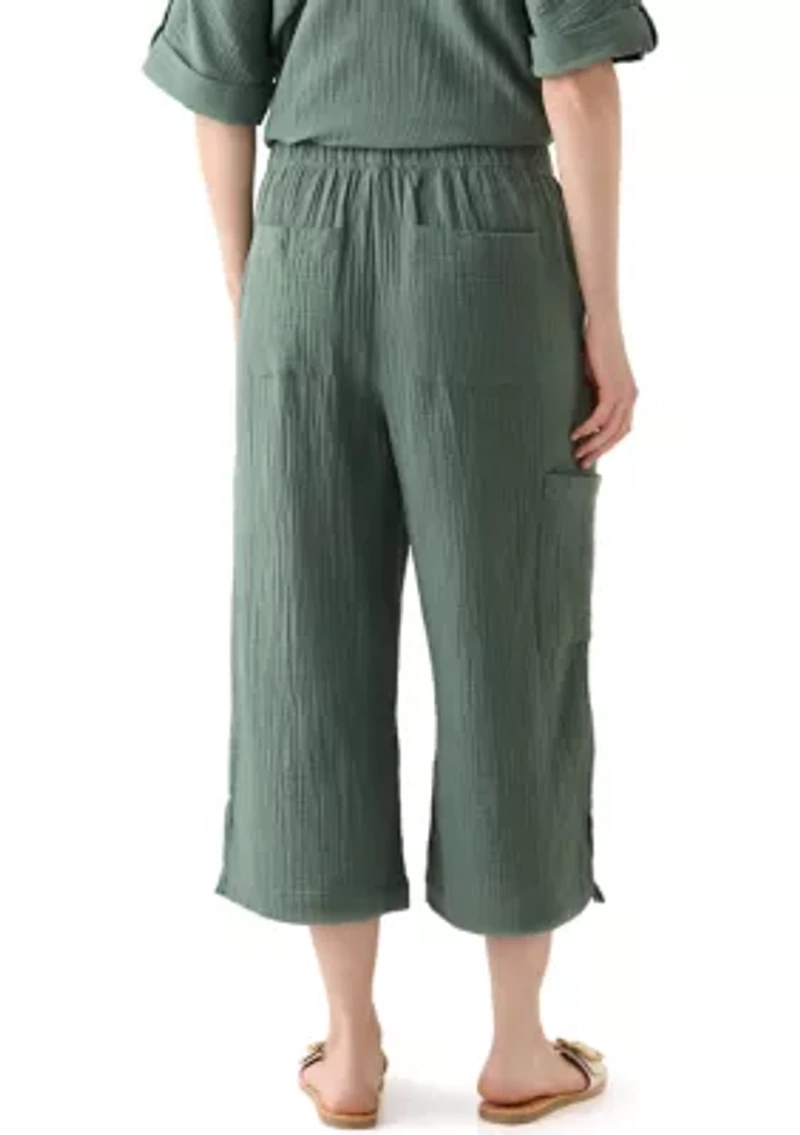 Women's Delia Crinkle Gauze Capri Pants