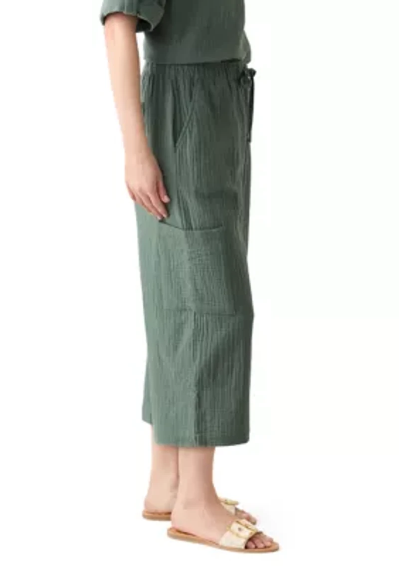 Women's Delia Crinkle Gauze Capri Pants