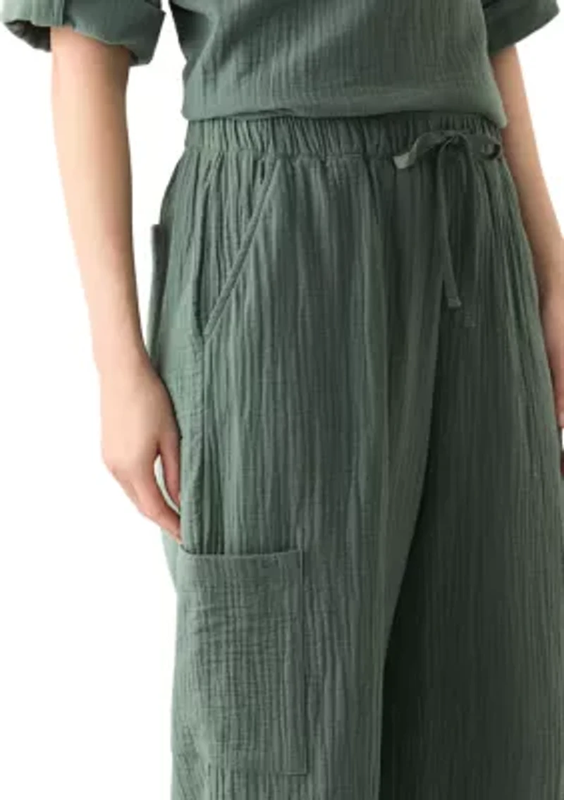 Women's Delia Crinkle Gauze Capri Pants