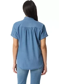 Women's Daisy Woven Button Down Shirt