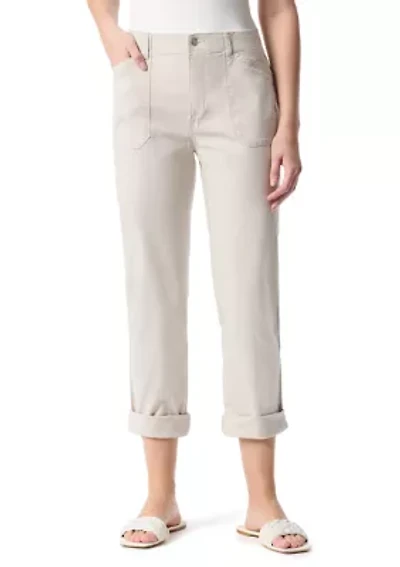 Petite Cuffed Straight Utility Pants