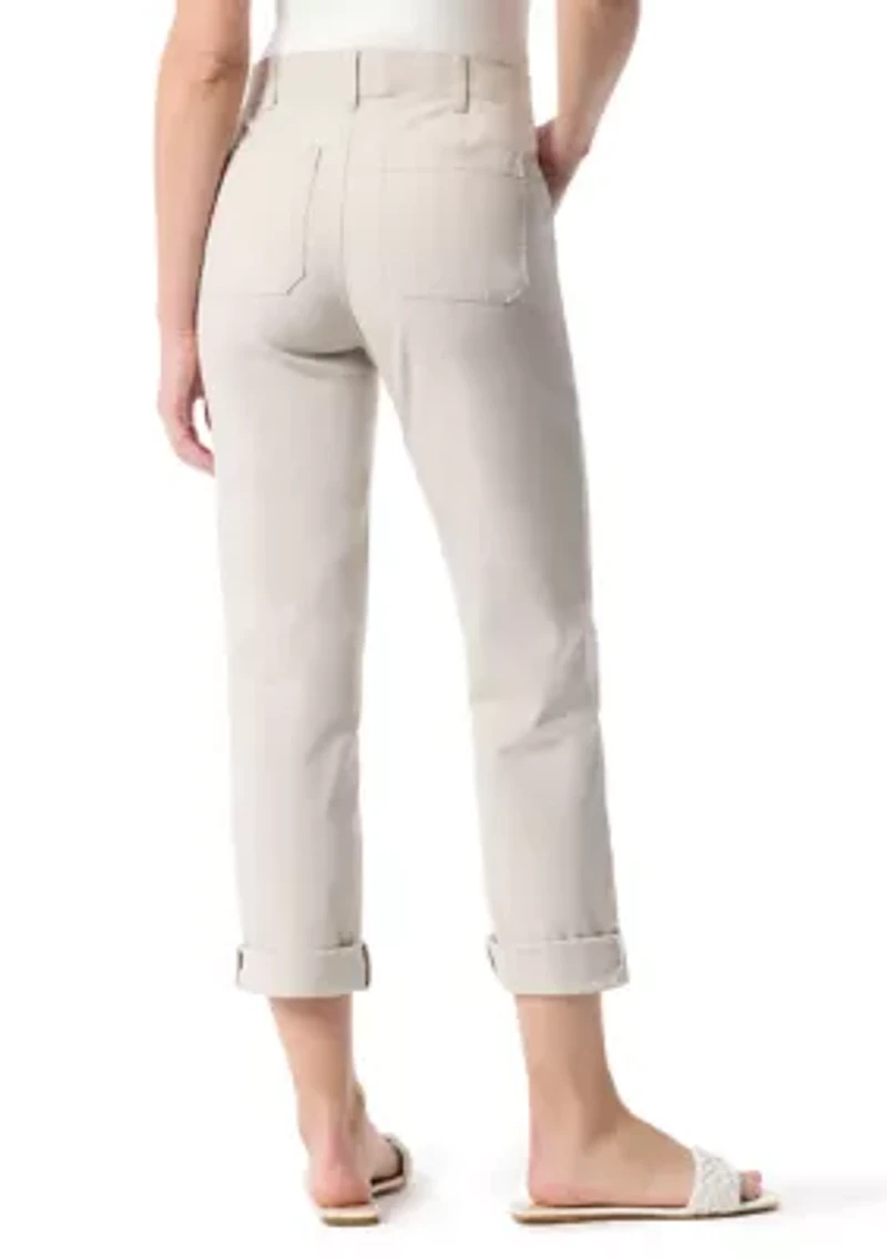 Petite Cuffed Straight Utility Pants