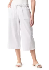 Petite Cropped Linen Pants