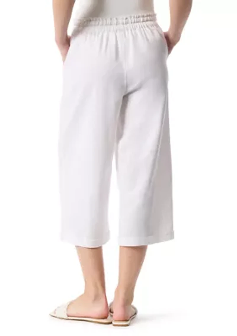 Petite Cropped Linen Pants