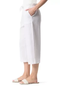 Petite Cropped Linen Pants