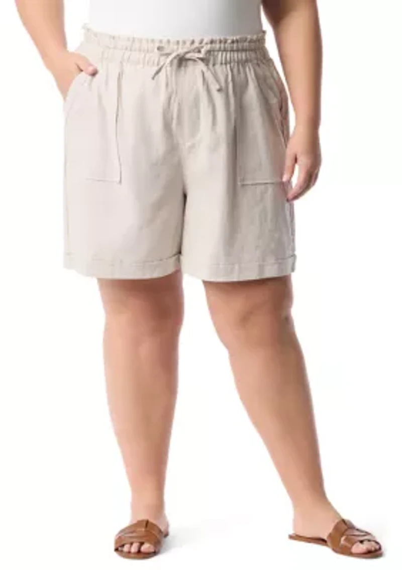 Plus Linen Shorts