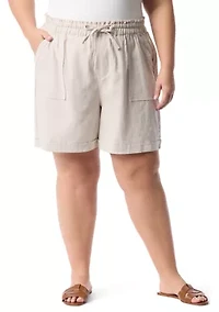 Plus Linen Shorts