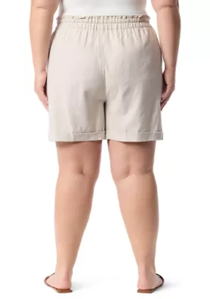 Plus Linen Shorts
