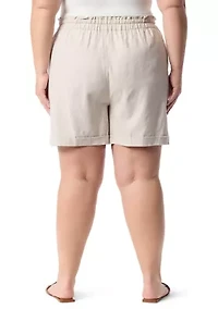 Plus Linen Shorts