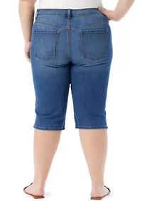 Plus Amanda Skimmer Denim Shorts