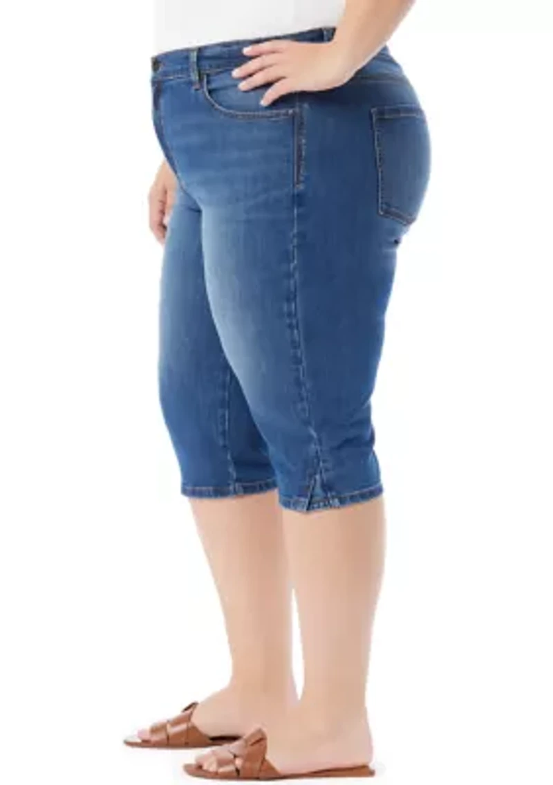 Plus Amanda Skimmer Denim Shorts