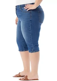 Plus Amanda Skimmer Denim Shorts