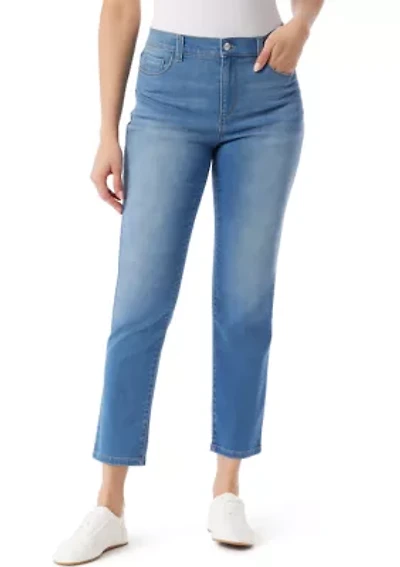 Women's 5 Pocket Straight Knit Denim Ankle Pants