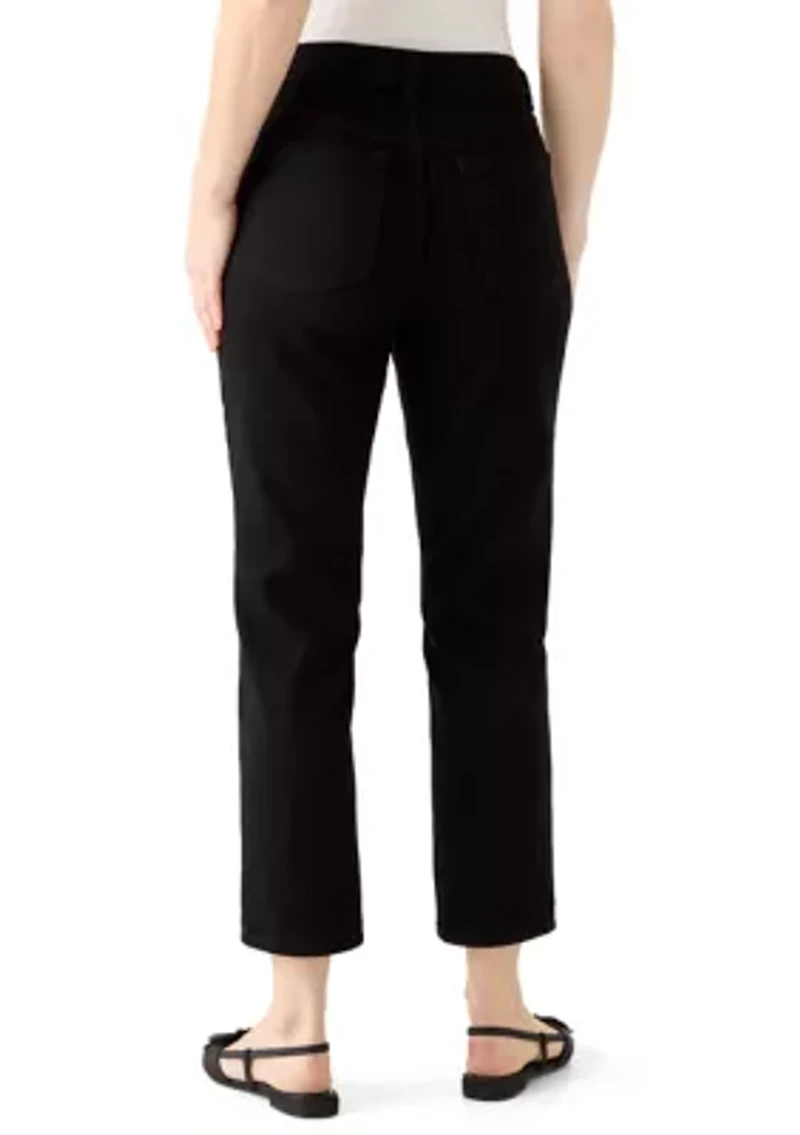 Women's 5 Pocket Straight Knit Denim Ankle Pants