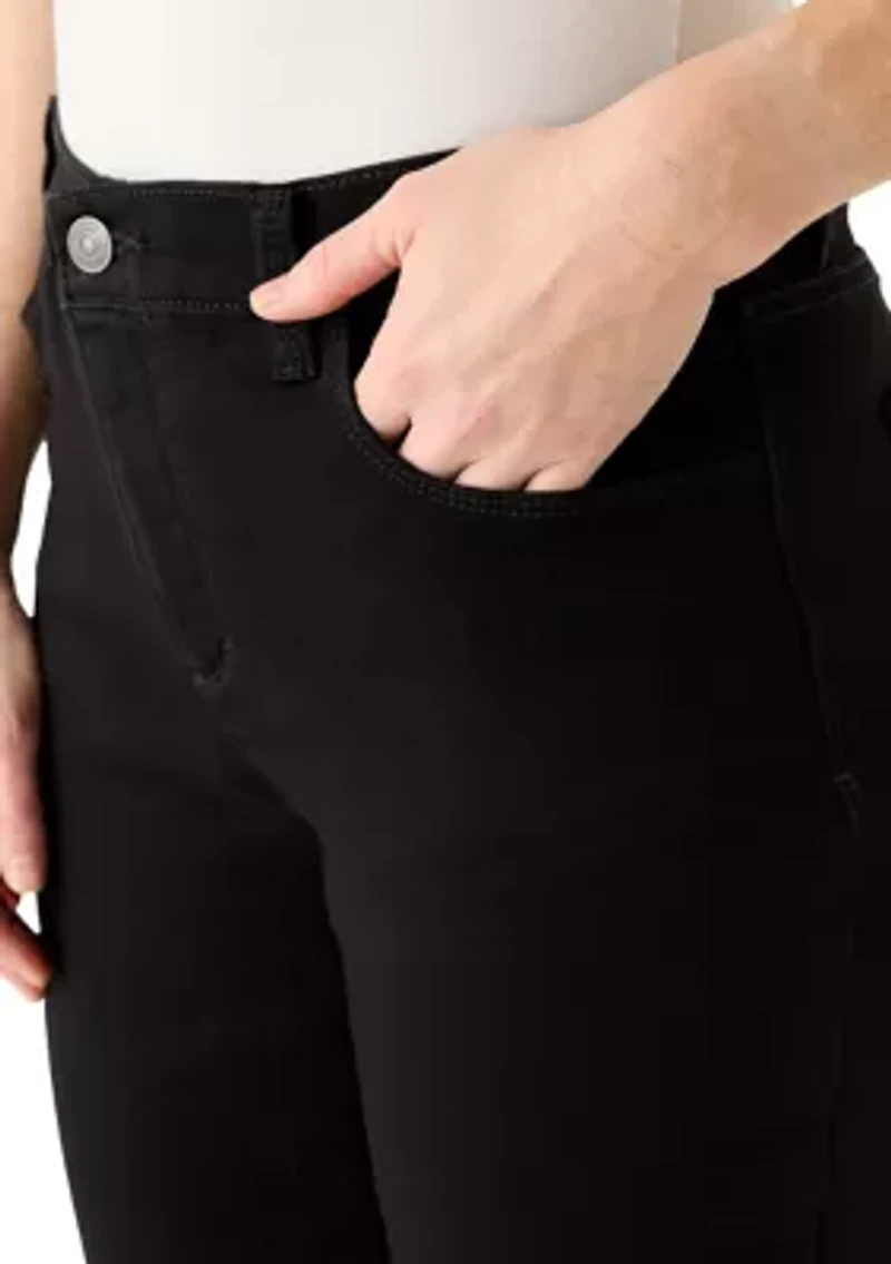 Women's 5 Pocket Straight Knit Denim Ankle Pants