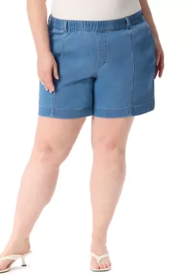 Plus Knit Seamed Shorts
