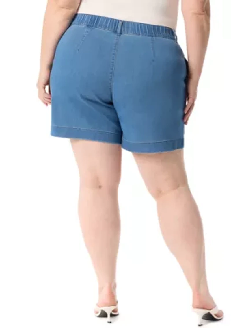 Plus Knit Seamed Shorts