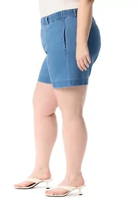 Plus Knit Seamed Shorts