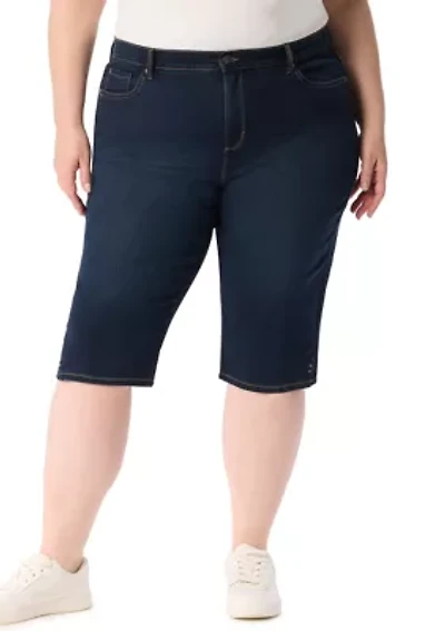 Plus Amanda Skimmer Denim Shorts