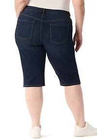 Plus Amanda Skimmer Denim Shorts